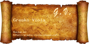 Gresko Viola névjegykártya